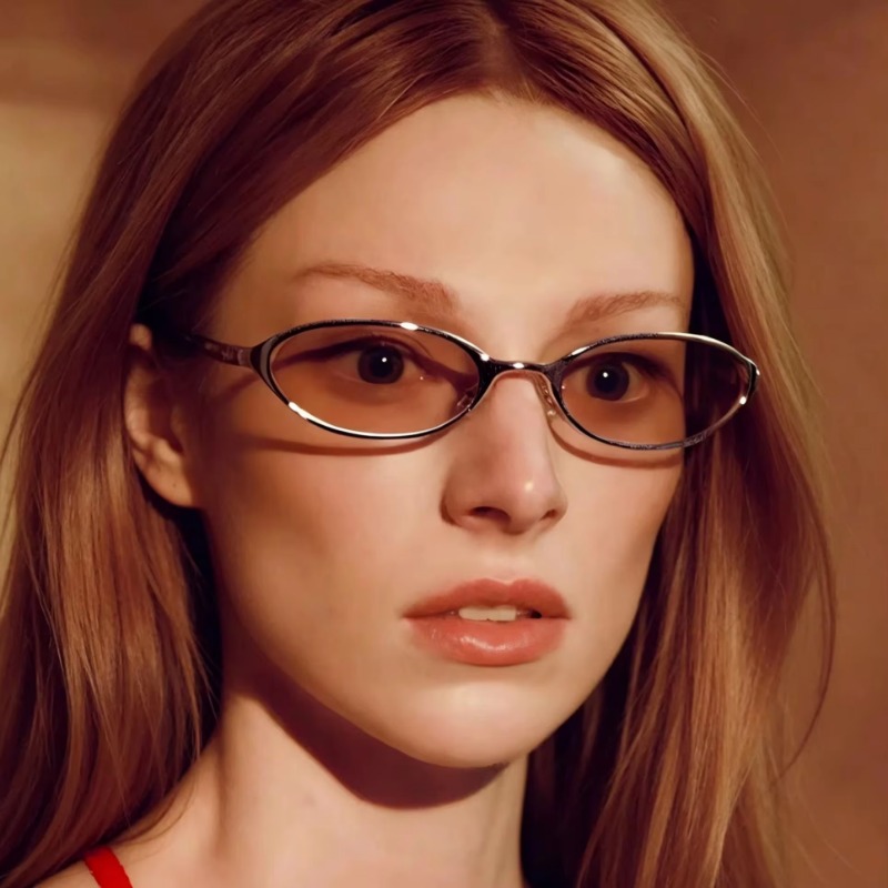 Designer Sunglasses - Retro-Sonnenbrille im ovalen Design für Damen,