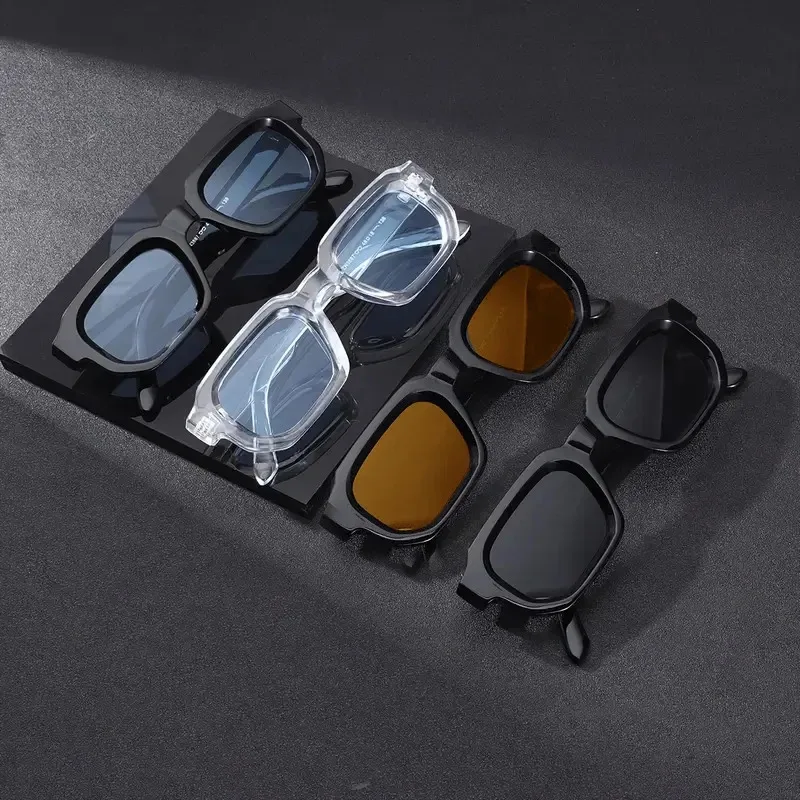 Sunglasses Uv400 - 4PCS Neue Herren-Modebrille Unisex Quadratische Retro-Dekorationsbrille