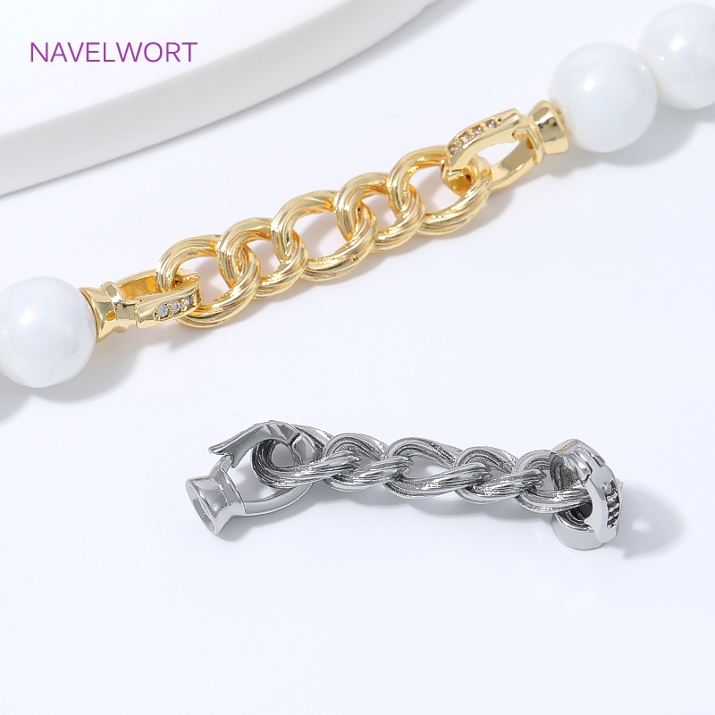 Gold Plated Jewelry - 18K vergoldeter gedrehter Seil-Schmuckverschluss, Messing mit