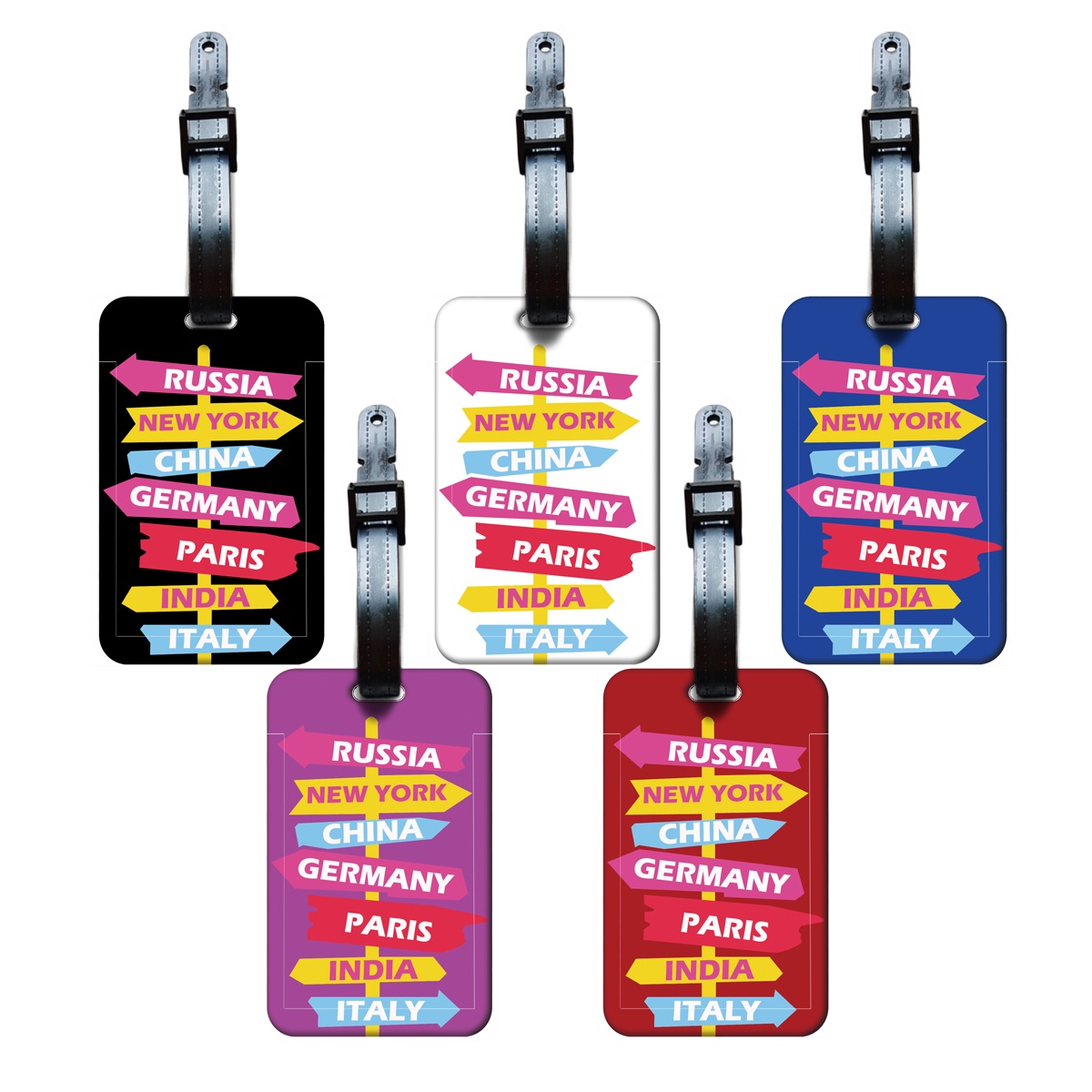 Travel Luggage Set - Kreative Straßenschilder-Anweisungsschilder, Gepäckanhänger, lustige ID-Etiketten für