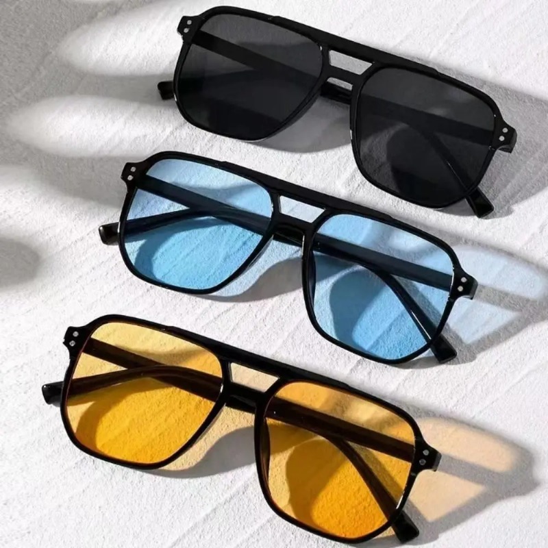 Sunglasses Uv400 - Sonnenbrille mit quadratischem Rahmen, UV-Schutz, Reiseaccessoires,