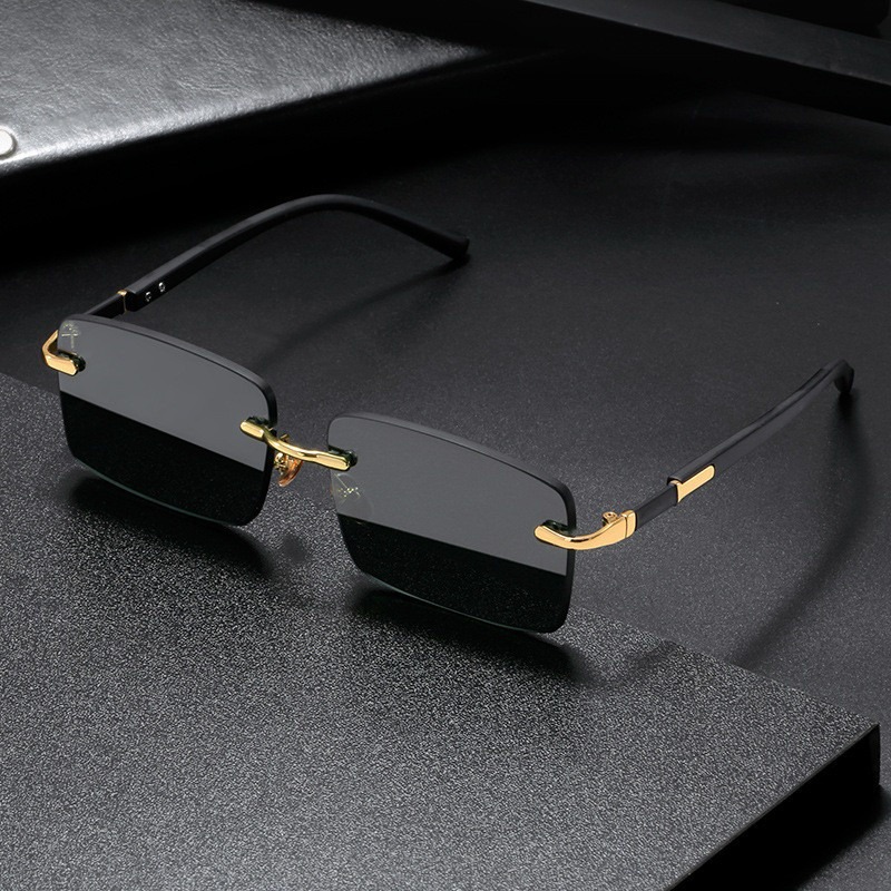 Designer Sunglasses - Retro-Sonnenbrille für Herren, Markendesigner, Modische Randlose