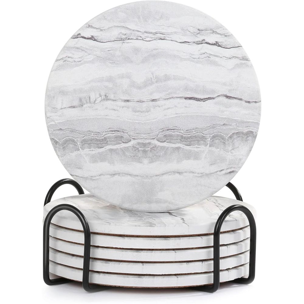 6-teiliges Saugfähiges Unterse – Marble Coaster Set Bewertung und Preis