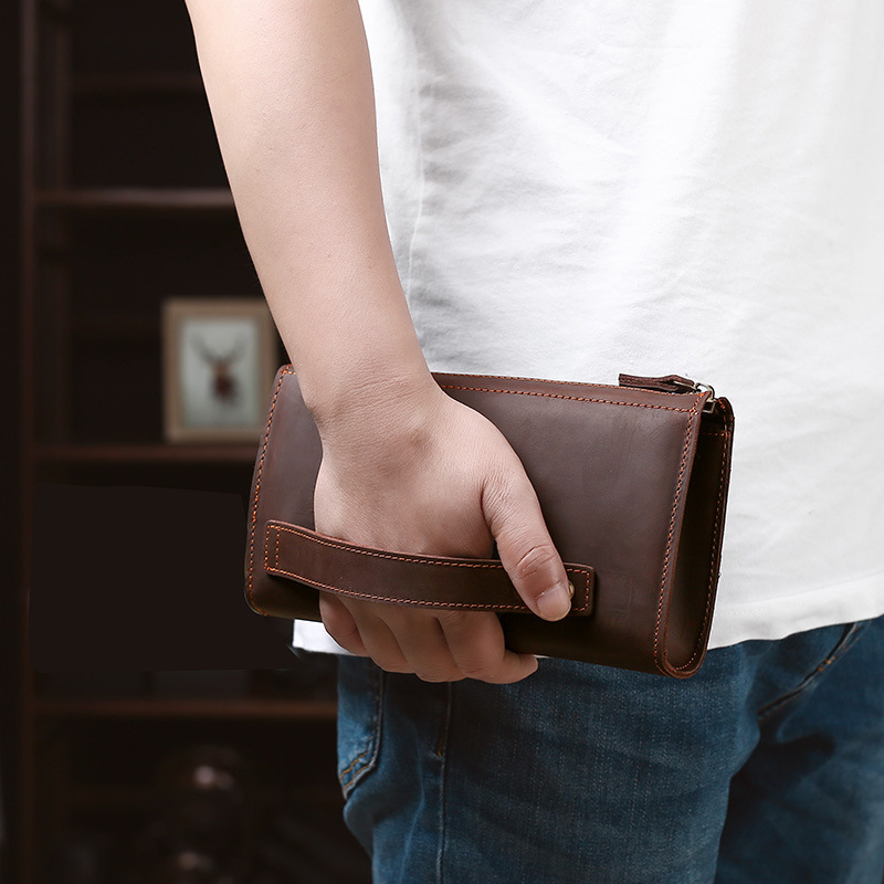 Herren-Clutches, lange Handtas – Leather Wallet Men Bewertung und Preis