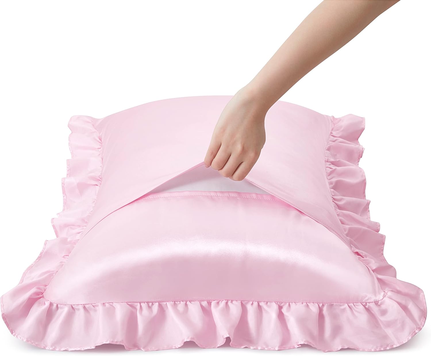 2 Stück Satin-Rüschenkissenbez – Silk Pillowcase Bewertung und Preis