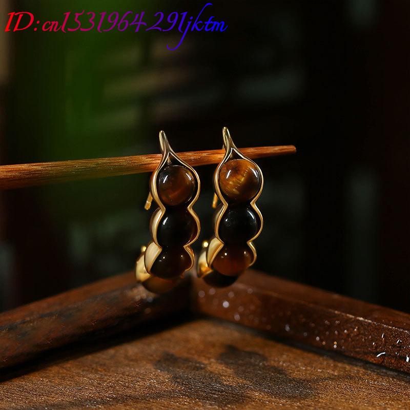 Tigerauge Pod Ohrringe Edelste – Gold Plated Jewelry Bewertung und Preis