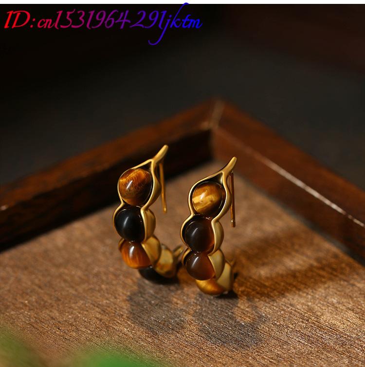 Tigerauge Pod Ohrringe Edelste – Gold Plated Jewelry Bewertung und Preis