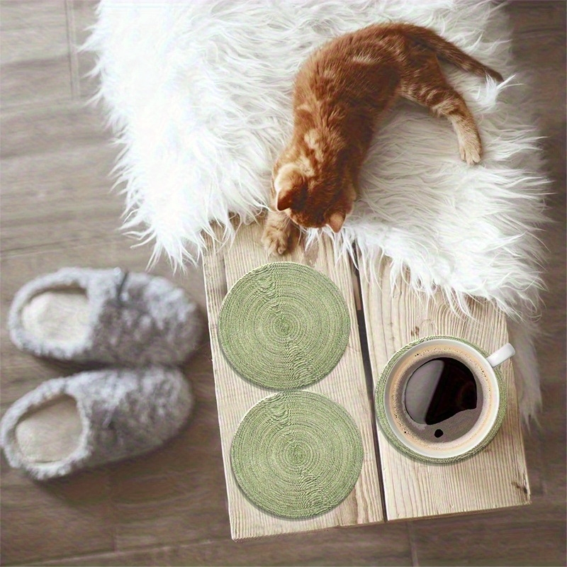 6 stücke 4in Runde Retro Grün  – Marble Coaster Set Bewertung und Preis
